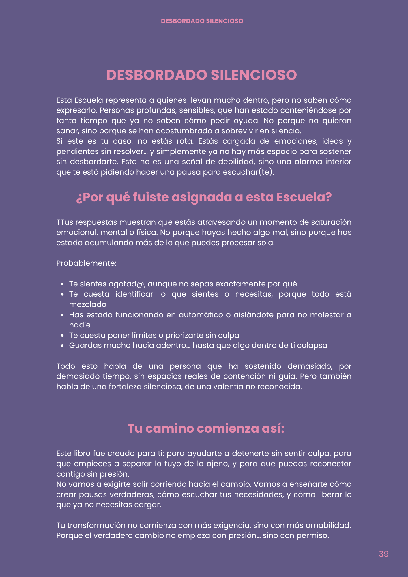 Libro “Desbordado Silencioso” – Edición Morado y Rosa