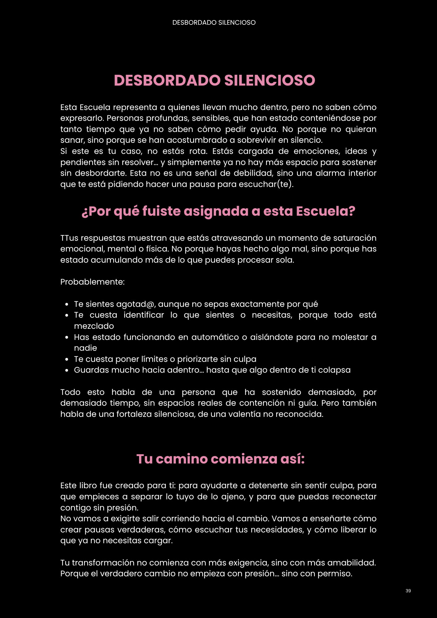 Libro “Desbordado Silencioso” – Edición Negro y Rosa