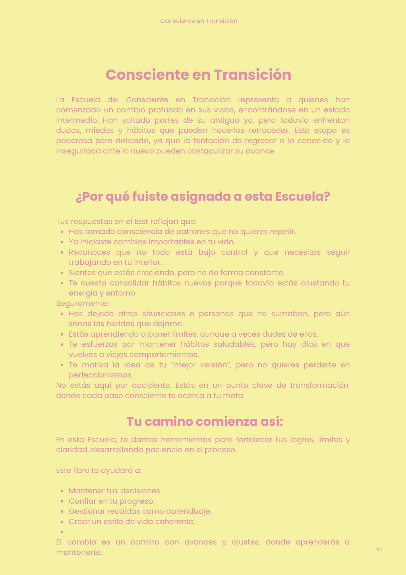 Libro “Consciente en Transición” – Edición Amarillo y Rosa