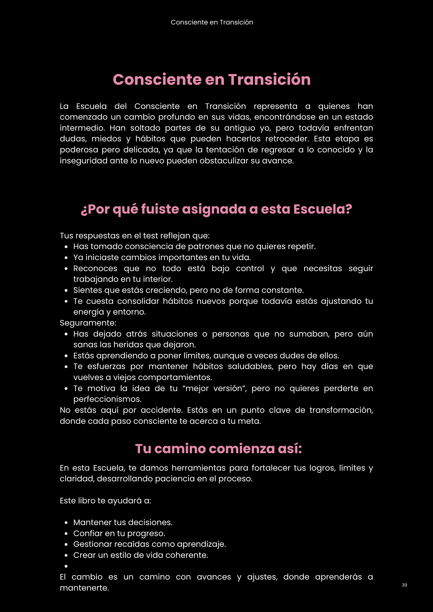 Libro “Consciente en Transición” – Edición Negro y Rosa