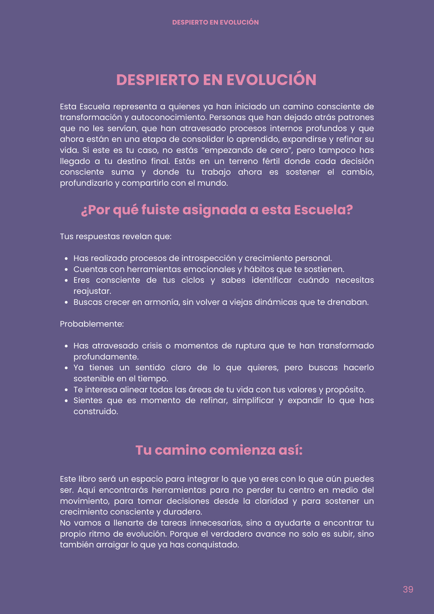 Libro "Despierto en Evolución" - Edición Morado y Rosa